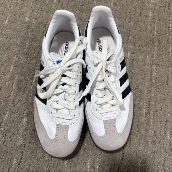 Adidas Original Samba in White, Black, & Clear Granite - Picture 4 of 6
